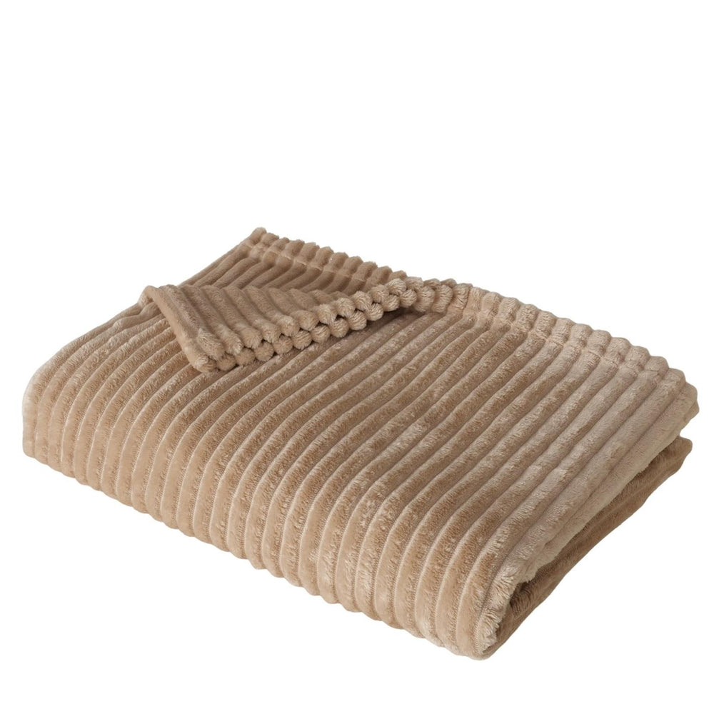Hygge Plaid – Ribfluweel Beige (180x130cm)