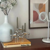 Geometrische Kaarshouder Set – Modulair Design (Goud/Zilver/Zwart)