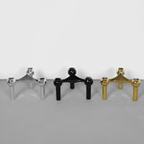 Geometrische Kaarshouder Set – Modulair Design (Goud/Zilver/Zwart)