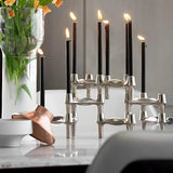 Geometrische Kaarshouder Set – Modulair Design (Goud/Zilver/Zwart)